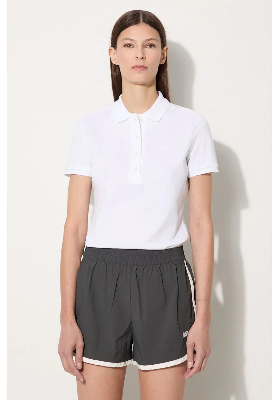 obrazek 1 Lacoste T-shirt PF5462 damski kolor biały z kołnierzykiem PF5462-001