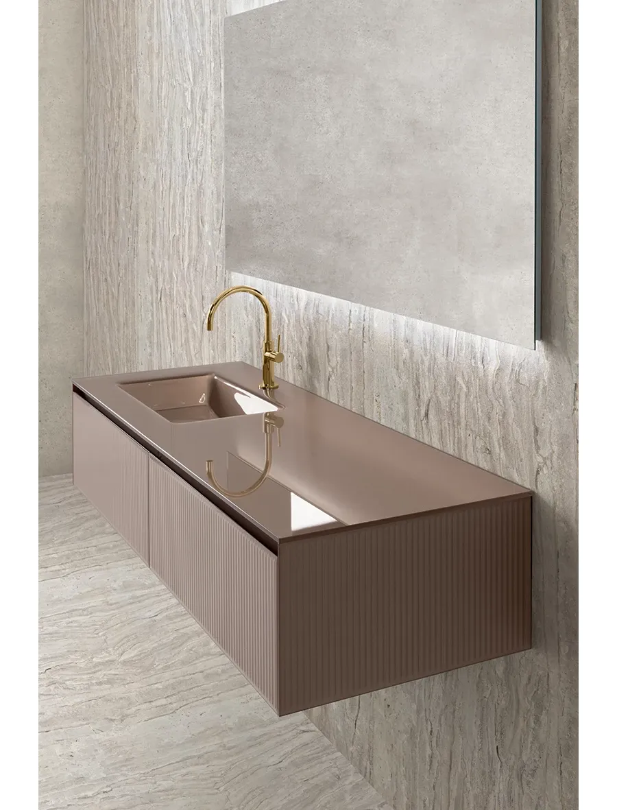 obrazek 4 Luksusowy zestaw mebli łazienkowych Eden Ribbed Glass
