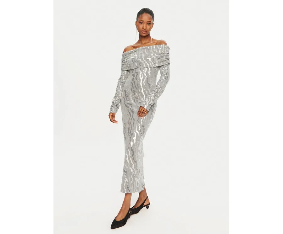 obrazek 1 ROTATE Sukienka koktajlowa 113439720 Srebrny Slim Fit