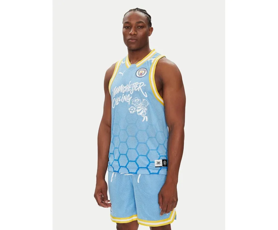 obrazek 1 Puma Tank top Hoops Manchester City 631693 Błękitny Regular Fit