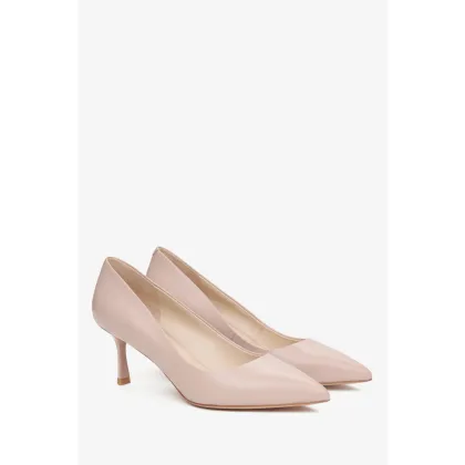 Zdjęcie Estro: Beżowe czółenka damskie z czubkiem w szpic