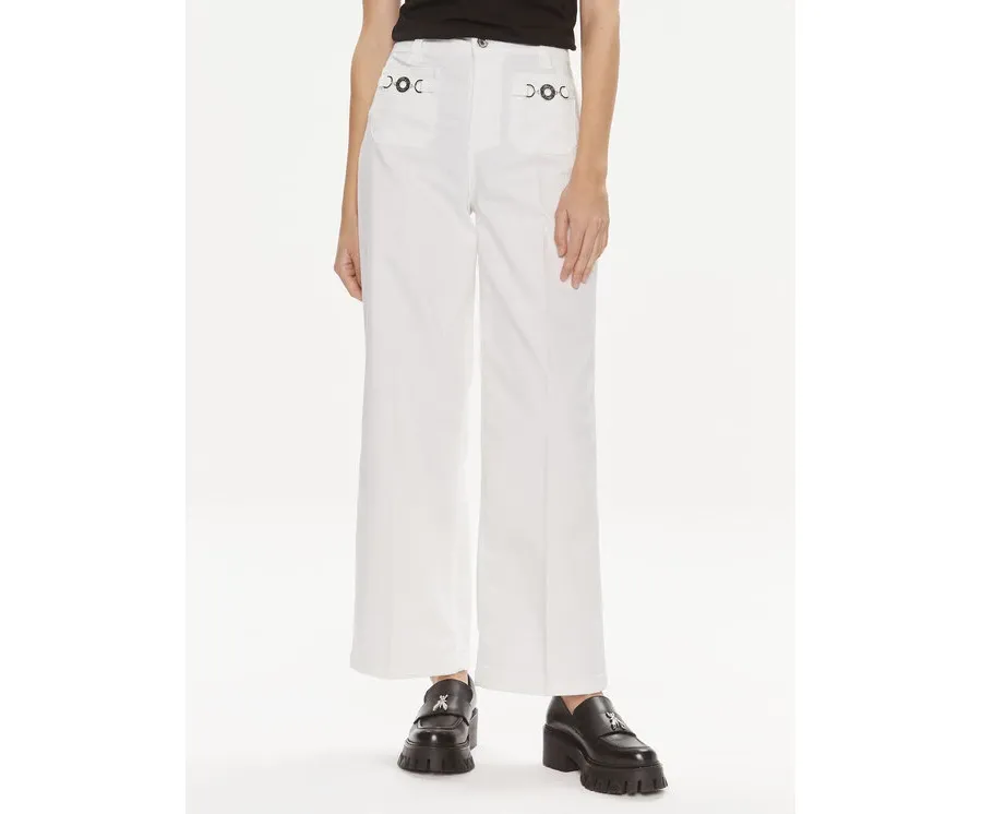 obrazek 1 Liu Jo Spodnie materiałowe MA4276 T7144 Biały Relaxed Fit