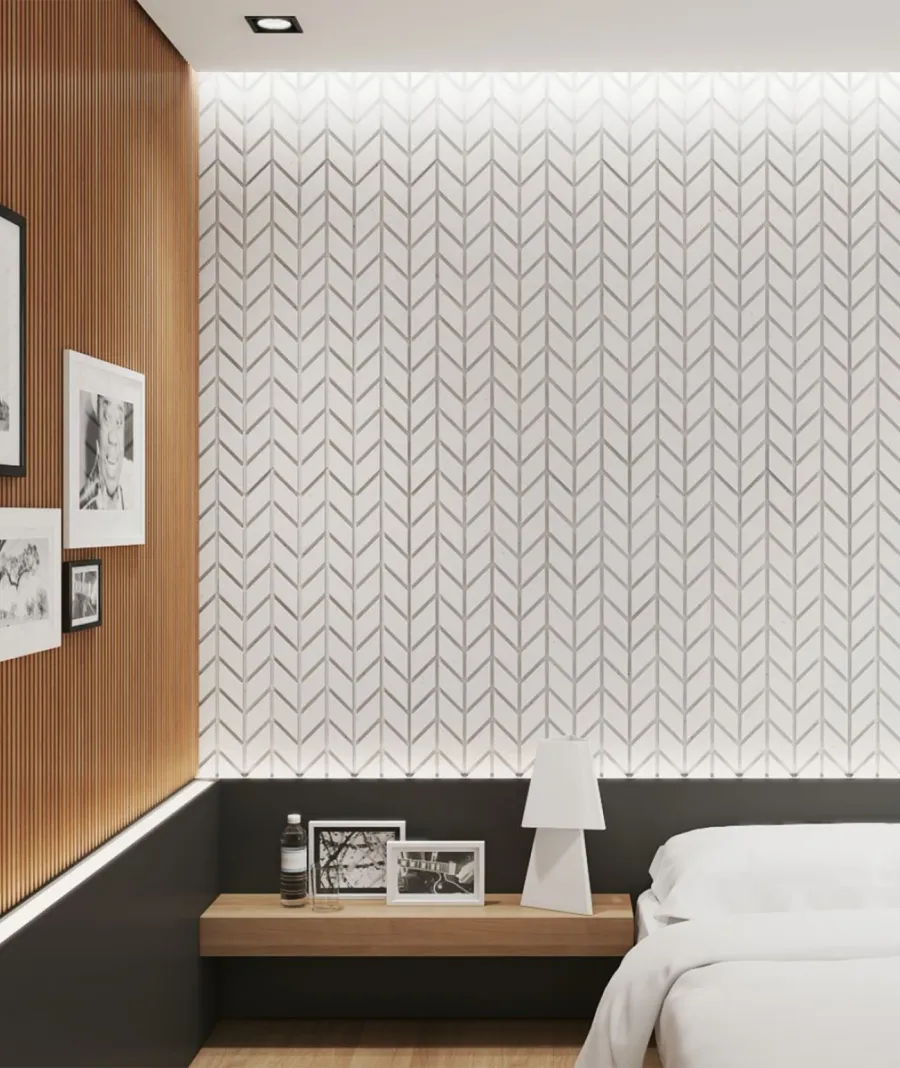 obrazek 1 93,5x60 cm VT - PB48 (BS śnieżno biały) JODEŁKA - Panel dekor 3D beton architektoniczny