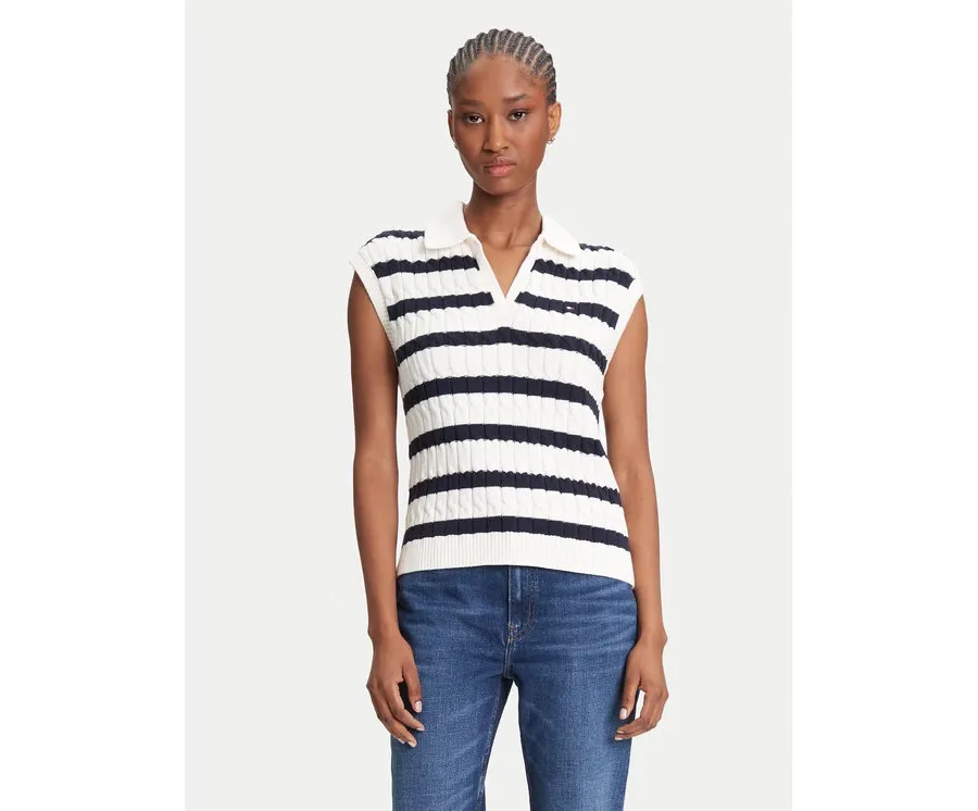 obrazek 1 Tommy Hilfiger Sweter WW0WW45655 Granatowy Regular Fit