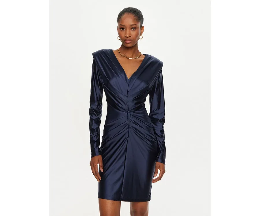 obrazek 1 ACCESS FASHION Sukienka koktajlowa 44-3039-222 Granatowy Slim Fit