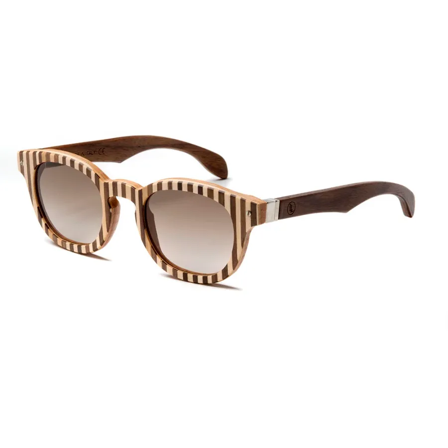 obrazek 2 Luksusowe, drewniane okulary w pionowe paski - Legno Light
