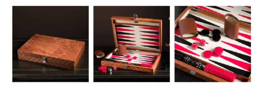 obrazek 3 Backgammon - wiąz wrzosiec i mahoń, deska do gry z drewna - Agresti