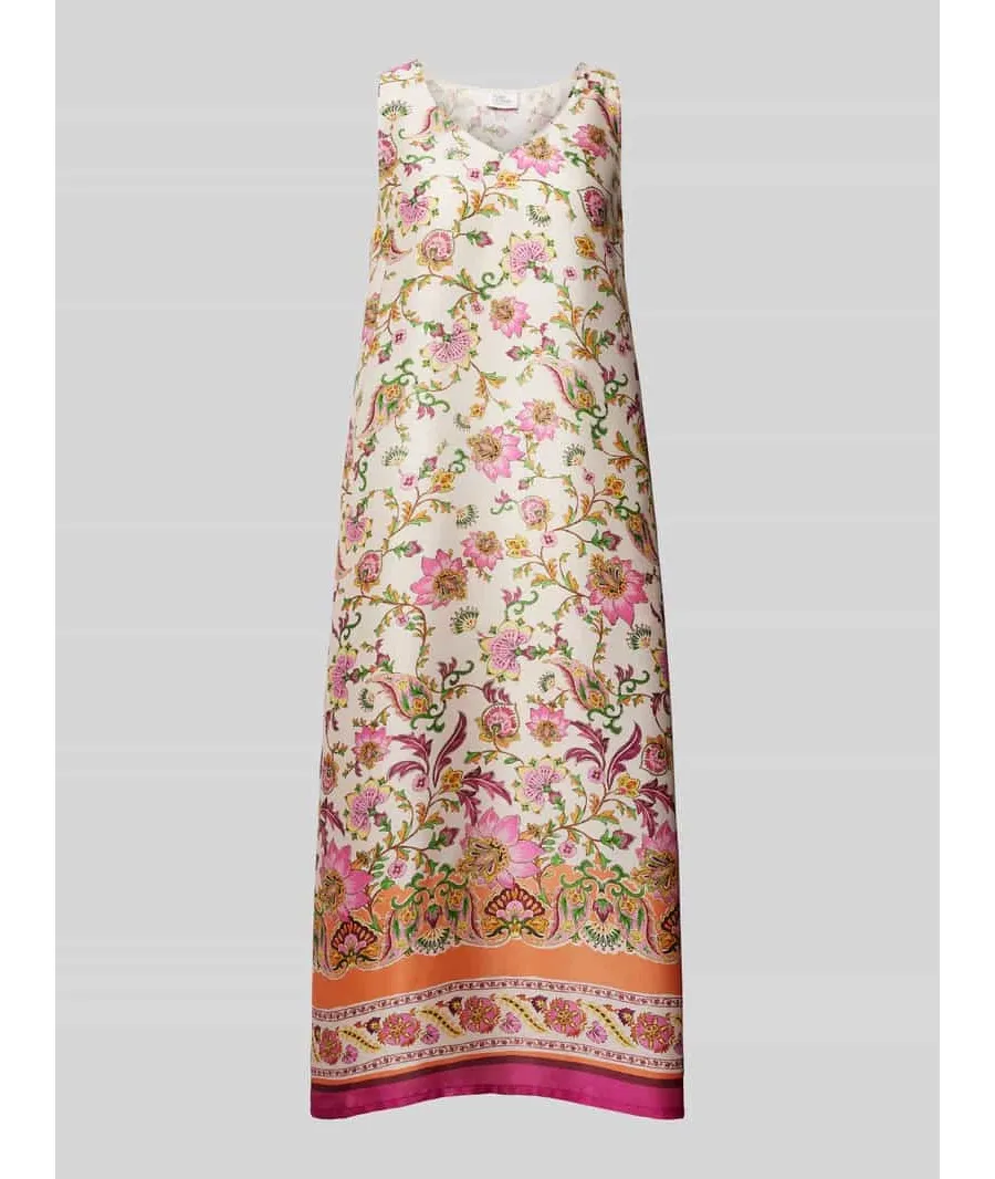 obrazek 1 Sukienka midi z nadrukiem na całej powierzchni