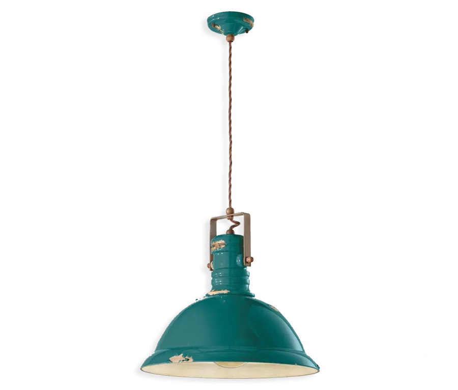 obrazek 7 Prestiżowa włoska duża lampa wisząca Industrial w stylu retro