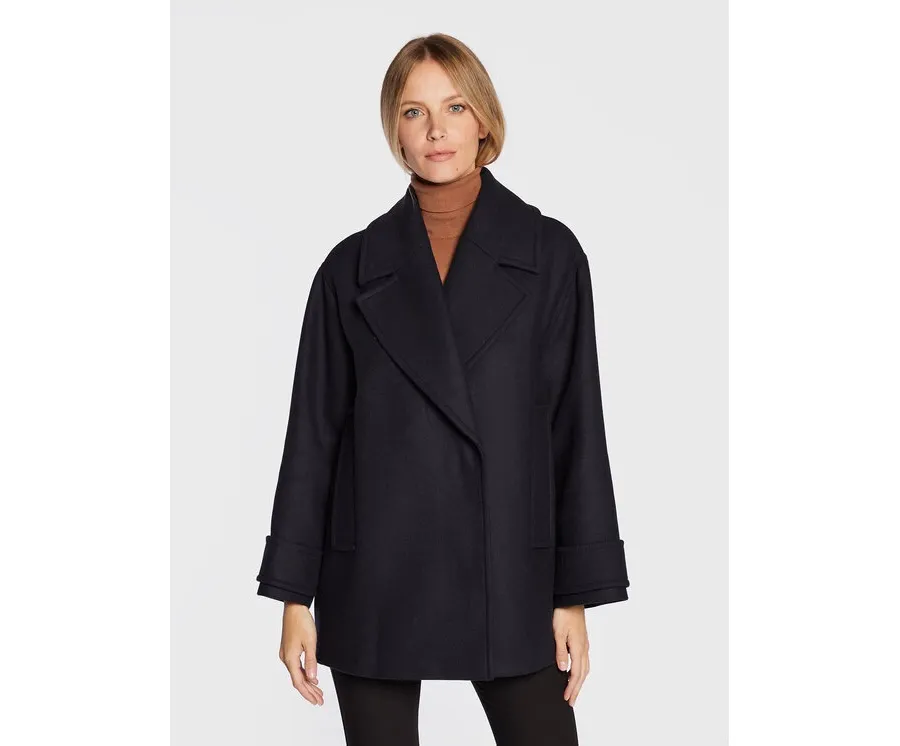 obrazek 1 IVY OAK Płaszcz wełniany Carly IO1122F1050 Granatowy Relaxed Fit
