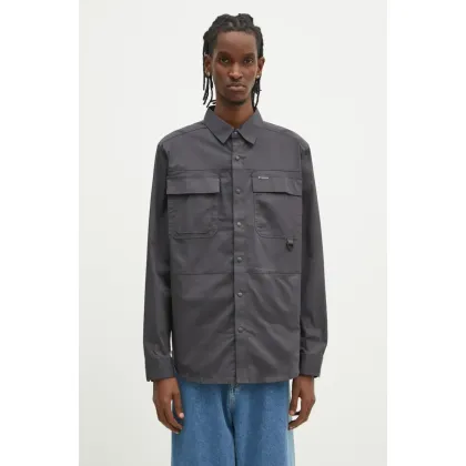 Zdjęcie Columbia koszula Landroamer Twill męska kolor szary regular z kołnierzykiem klasycznym 2120581