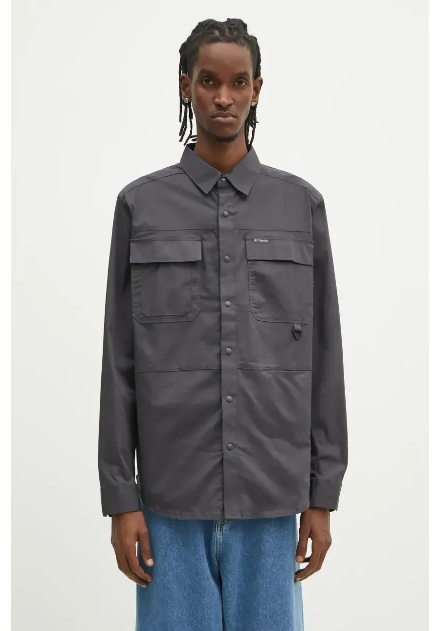 obrazek 1 Columbia koszula Landroamer Twill męska kolor szary regular z kołnierzykiem klasycznym 2120581