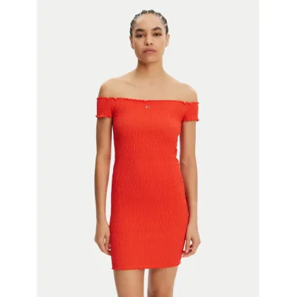 Zdjęcie Tommy Jeans Sukienka letnia DW0DW20298 Pomarańczowy Slim Fit