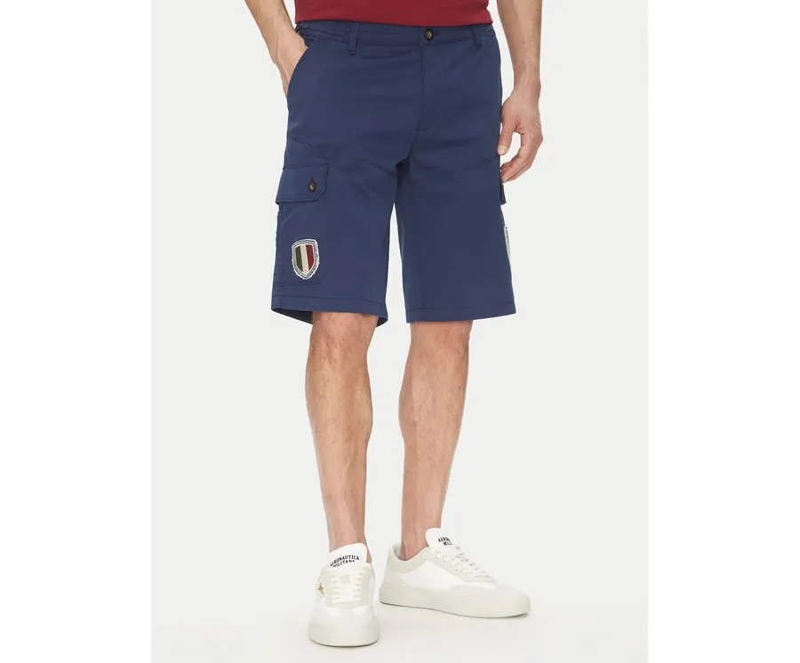 obrazek 1 Aeronautica Militare Szorty materiałowe 251BE257CT3510 Granatowy Regular Fit