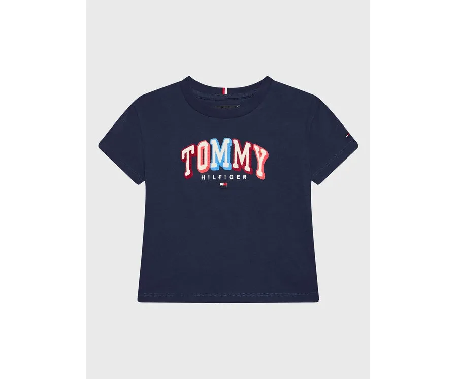 obrazek 1 Tommy Hilfiger T-Shirt Chainstitch KB0KB07798 D Granatowy Regular Fit