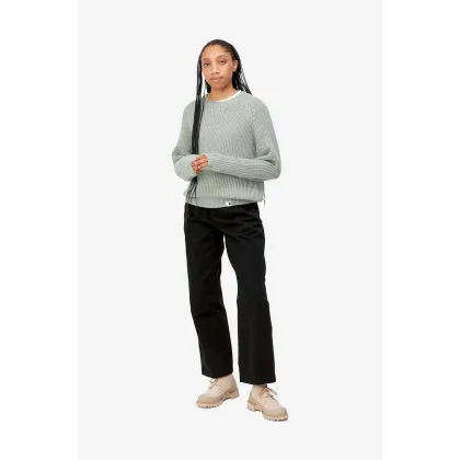 Zdjęcie Carhartt WIP spodnie bawełniane Cara kolor czarny szerokie high waist I029802-BLACK