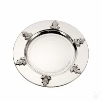 Picture Beautiful silver kiddush plate decorated with acanthus leaves - Zaramella Argenti