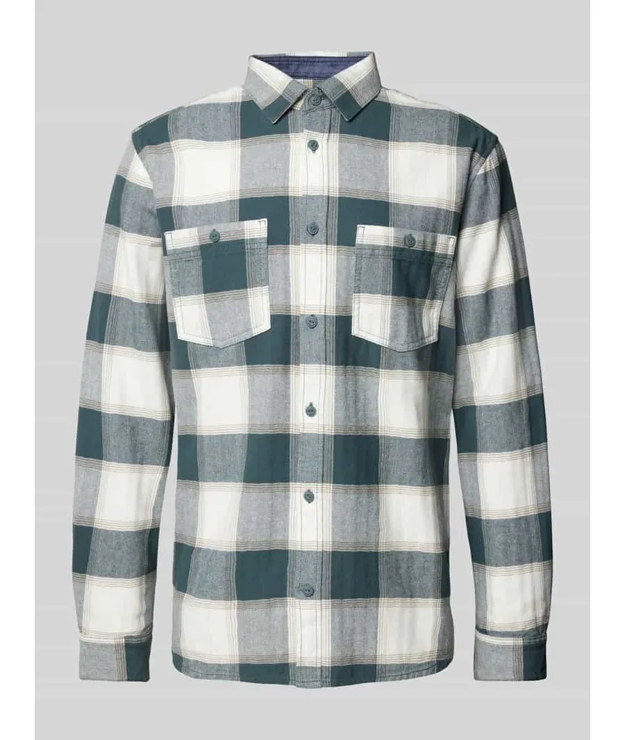 obrazek 1 Koszula flanelowa o kroju regular fit z czystej bawełny ze wzorem w kratkę