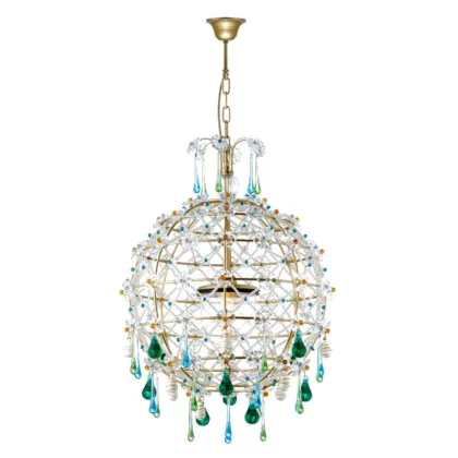 Zdjęcie Stylowy żyrandol w formie kuli z elementami Murano - Il Paralume Marina