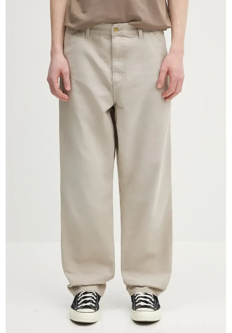 obrazek 1 Carhartt WIP spodnie bawełniane Single Knee Pant męskie kolor beżowy proste I034798.2OR4O
