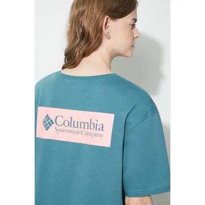 Zdjęcie Columbia t-shirt bawełniany North Cascades kolor turkusowy z nadrukiem 1834041