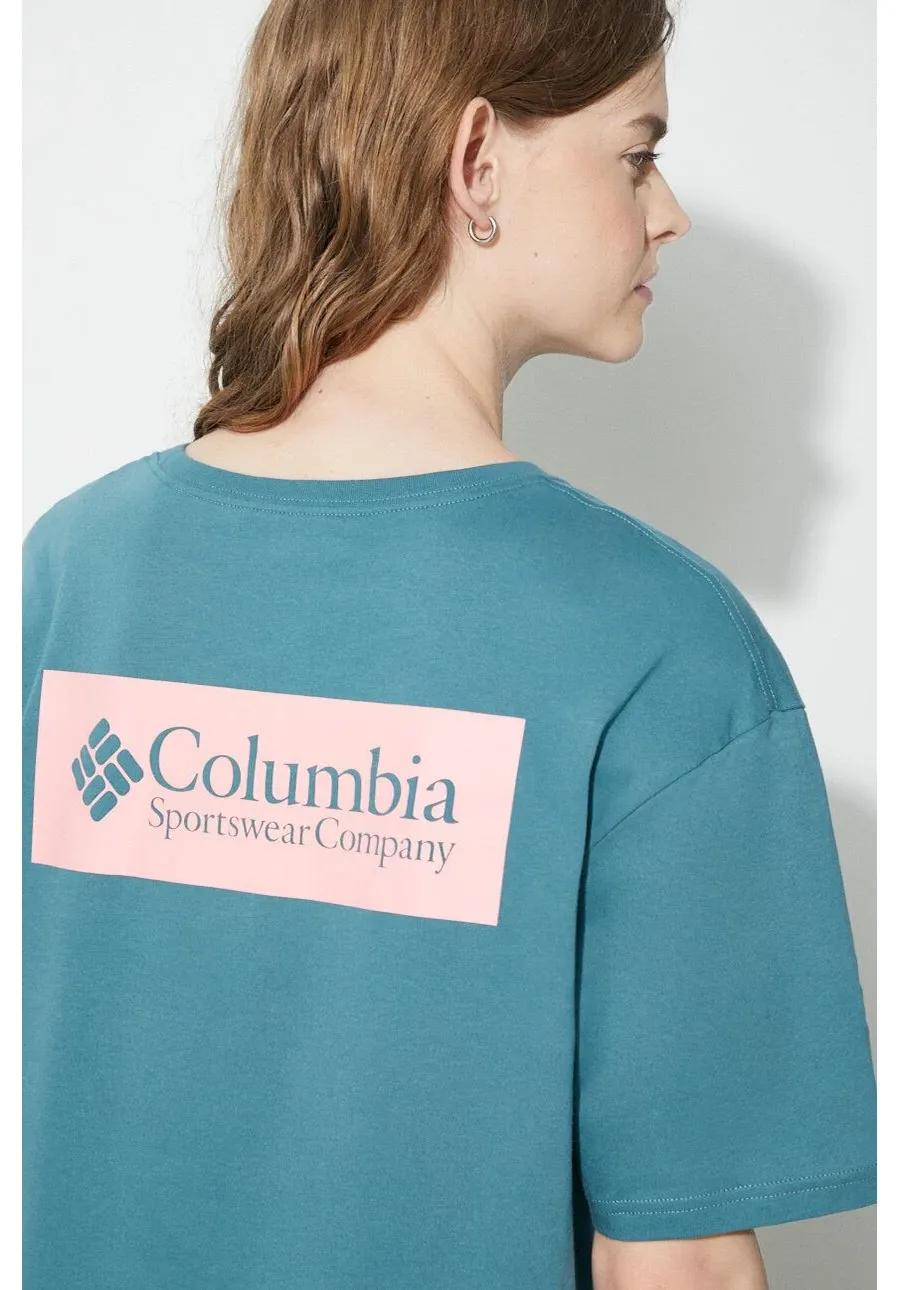 obrazek 1 Columbia t-shirt bawełniany North Cascades kolor turkusowy z nadrukiem 1834041