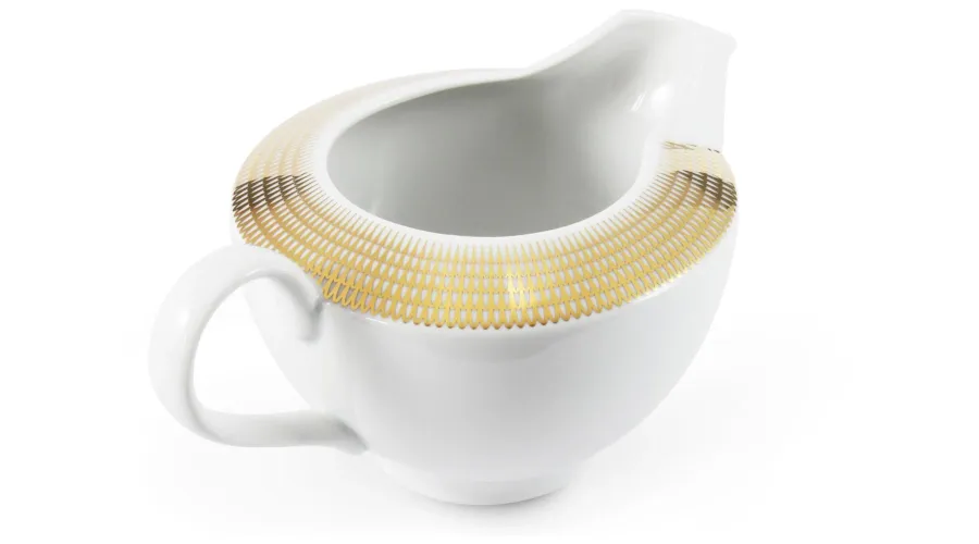 obrazek 2 Nowoczesny porcelanowy dzbanek na mleko ze złotym zdobieniem - Leander