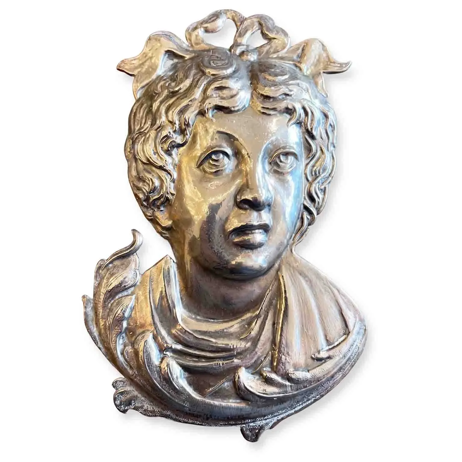Zdjęcie Silver plated metal votive face