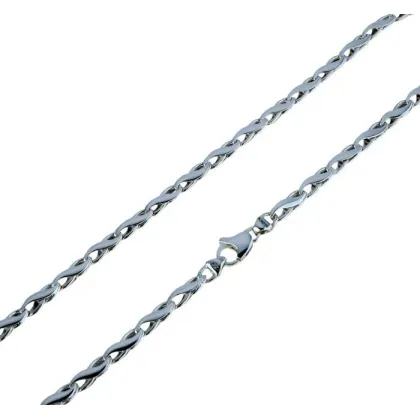 Zdjęcie Męski wydrążony błyszczący płaski łańcuszek o długości 50 cm