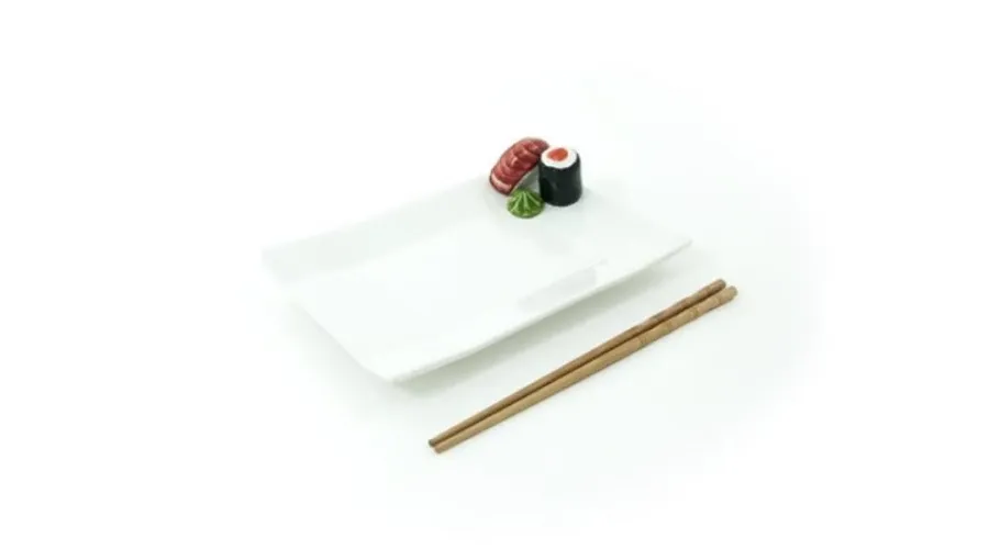 obrazek 2 Mały prostokątny zdobiony talerz do sushi - Le Ceramiche