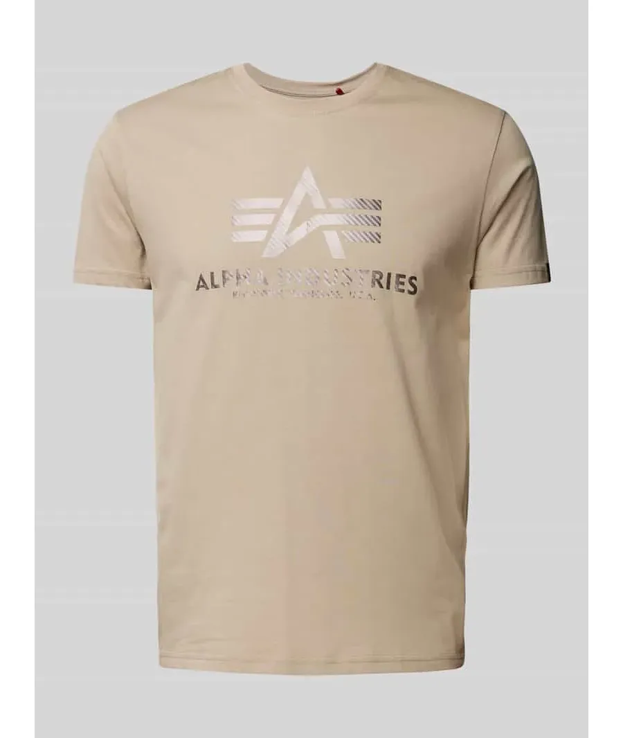 obrazek 1 Alpha Industries T-Shirt Basic 100501 Beżowy Regular Fit