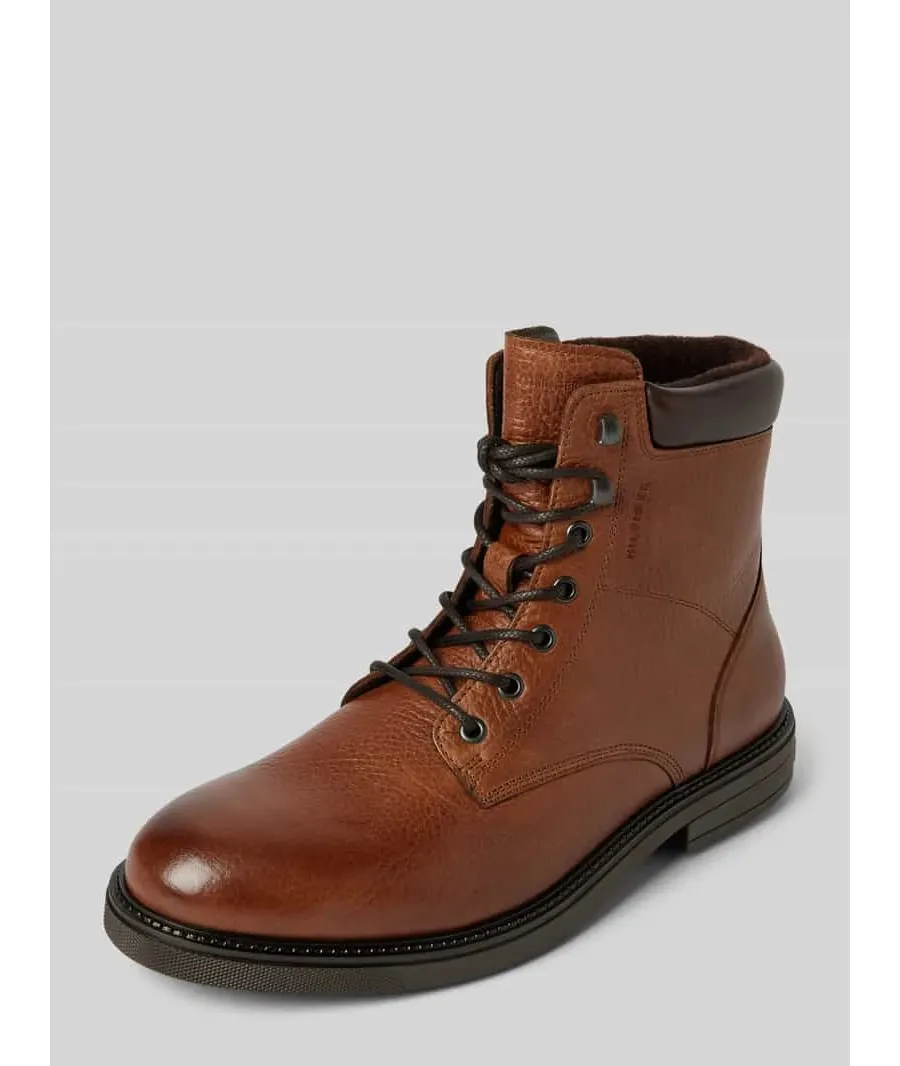 obrazek 1 Buty skórzane z detalami z logo