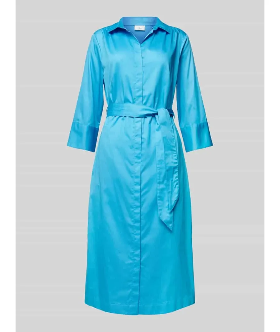 obrazek 1 Sukienka midi z wykładanym kołnierzem