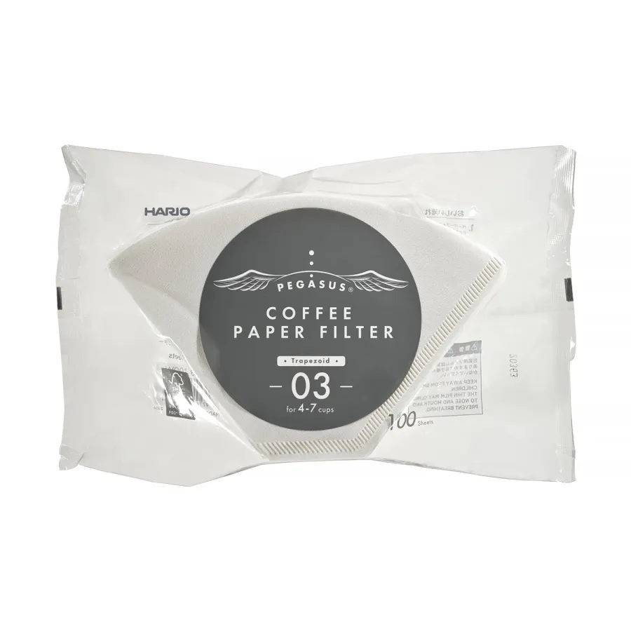 obrazek 1 Hario filtry papierowe PEGASUS 03-W 4-7 fil. białe 100 Sztuk HARIO