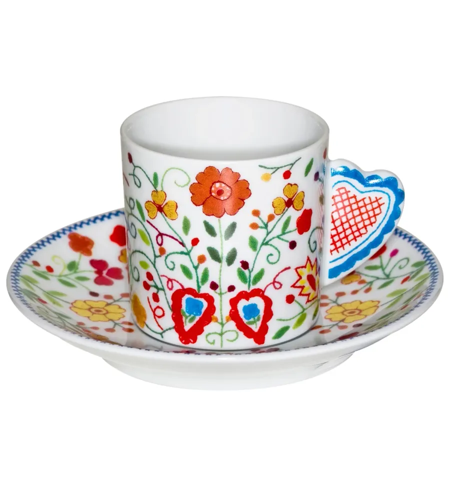 obrazek 1 Porcelanowa filiżanka do kawy ze spodkiem inspirowana Walentynkami - Vista Alegre