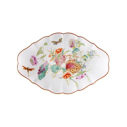 Zdjęcie Porcelanowy duży owalny talerz Paço Real z roślinnym motywem - Vista Alegre