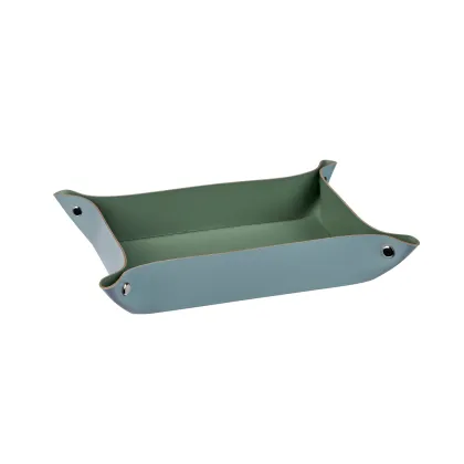 Zdjęcie Stylowa skórzana tacka na drobiazgi w kolorze błękitu nieba