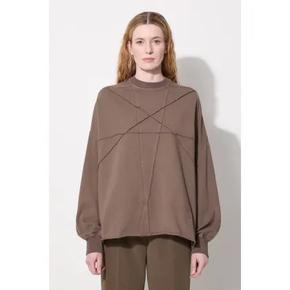 Zdjęcie Rick Owens bluza bawełniana Crater T damska kolor szary gładka DS02D2235.RIGET1
