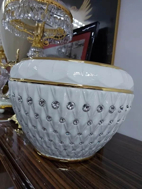 Picture Włoska stylowa donica ceramiczna z kryształkami - Bruno Costenaro