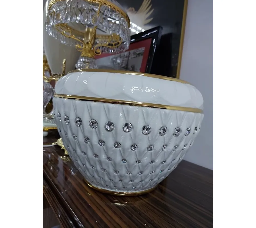 obrazek 1 Włoska stylowa donica ceramiczna z kryształkami - Bruno Costenaro