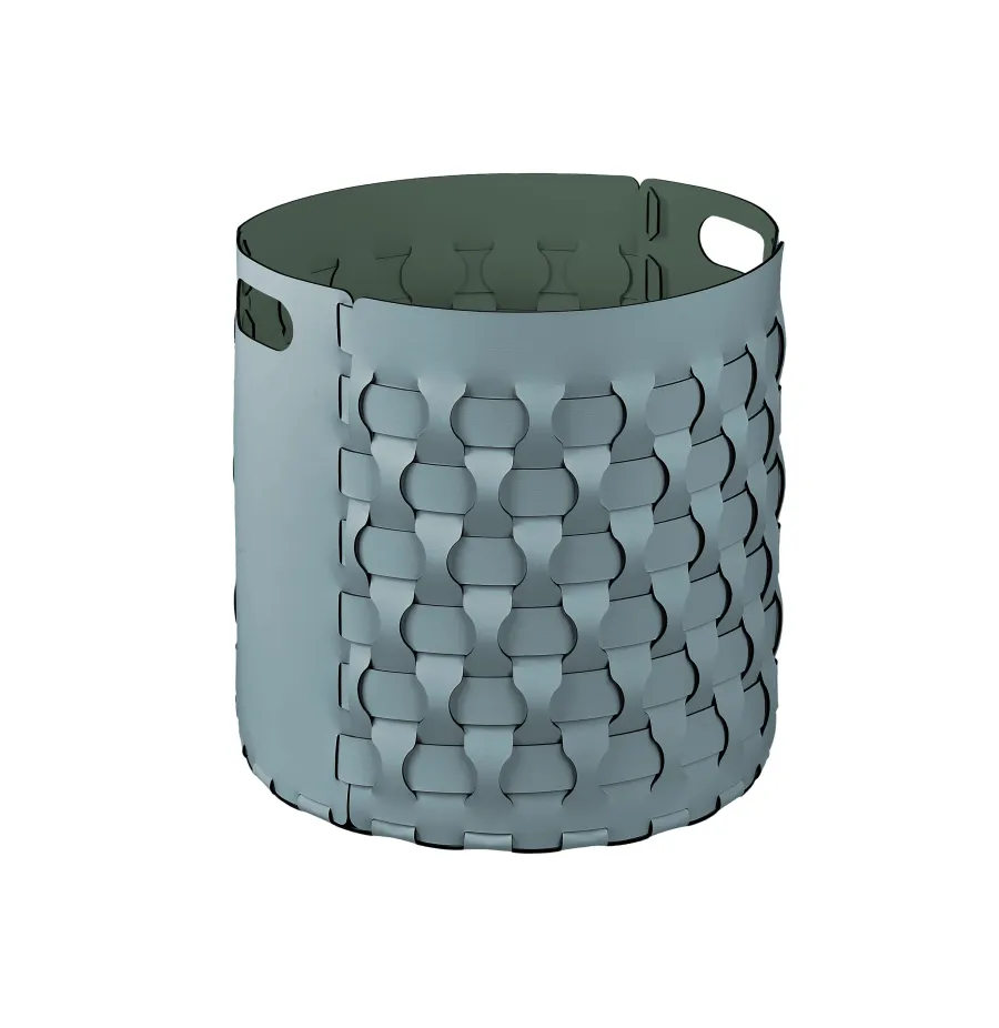 obrazek 1 Stylowy okrągły kosz Dubai Ø40xH40 cm w kolorze jasnego błękitu