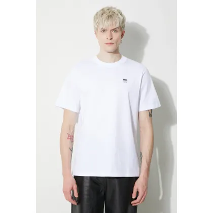 Zdjęcie Wood Wood t-shirt bawełniany Bobby Double Logo męski kolor biały gładki 12345701.2512