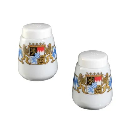Zdjęcie Piękny porcelanowy zestaw – solniczka z pieprzniczką z oryginalnym bawarskim zdobieniem - Seltmann Weiden