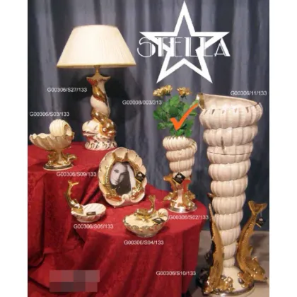 Picture A tasteful ceramic vase in the shape of a shell with a fish - Swarovski crystals