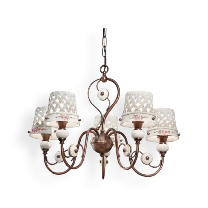 Zdjęcie Oryginalny włoski żyrandol Verona z pięcioma światłami w stylu klasycznym