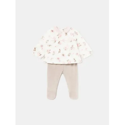 Zdjęcie Mayoral Komplet bluzka i półśpiochy 2506 Beżowy Regular Fit