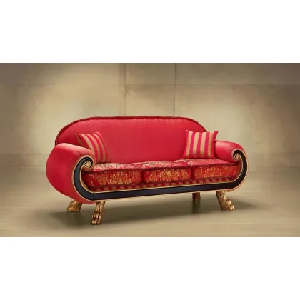 Zdjęcie Piękna czerwona sofa do salonu w stylu antycznym – Morello Gianpaolo