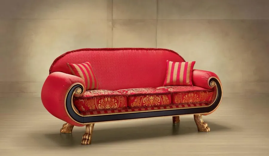 obrazek 1 Piękna czerwona sofa do salonu w stylu antycznym – Morello Gianpaolo