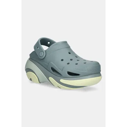 Zdjęcie Crocs klapki Bubble Crush Clog damskie kolor zielony na platformie 210061.3YO