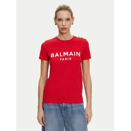 Zdjęcie Balmain T-Shirt BF1EF005BB02 Czerwony Regular Fit